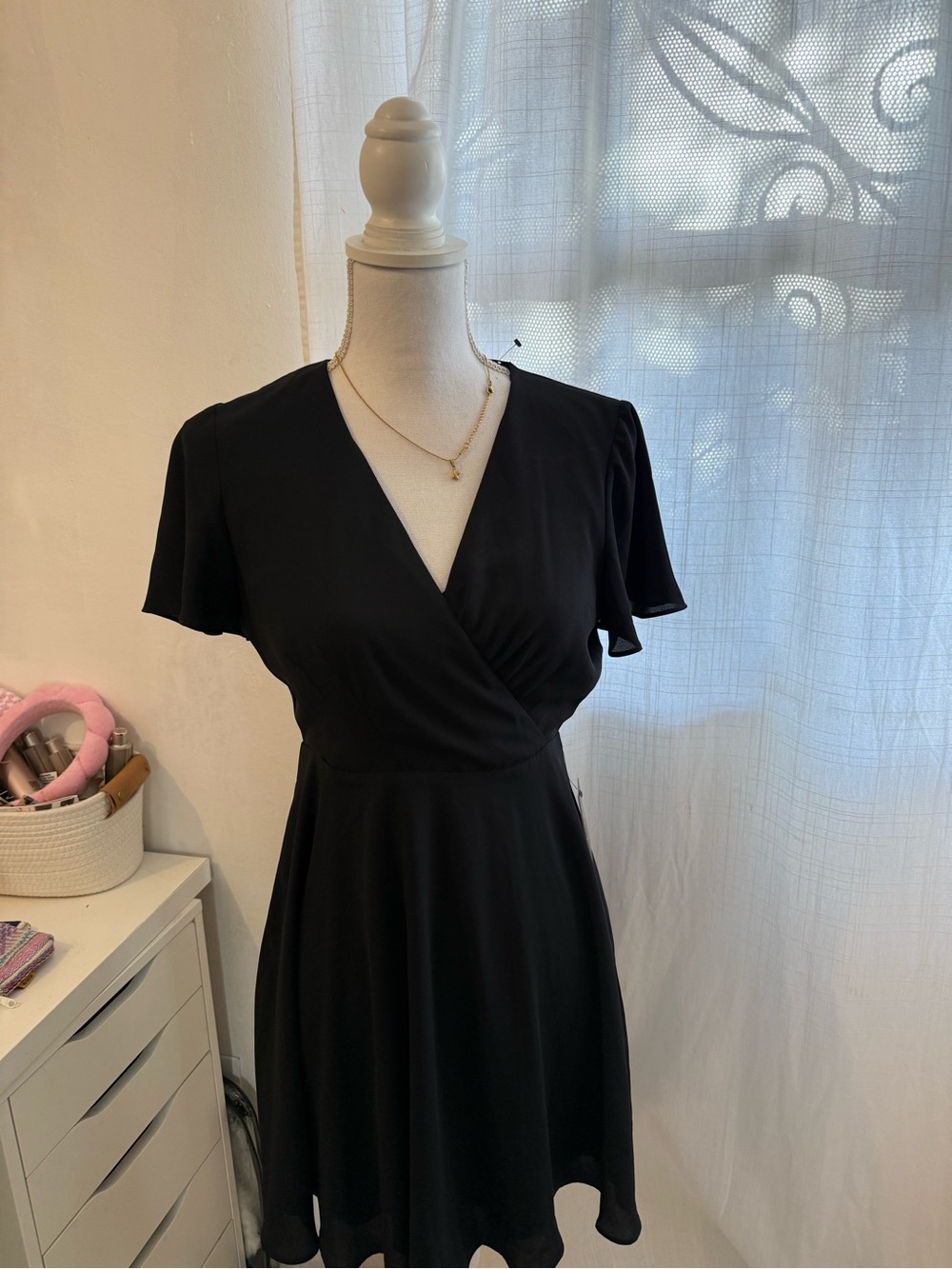 Express Black Wrap Mini Dress